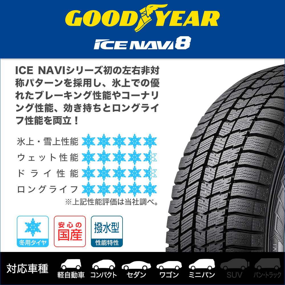 グッドイヤー ICE NAVI (アイスナビ) 8 日本製 155/65R13 (タイヤ単品