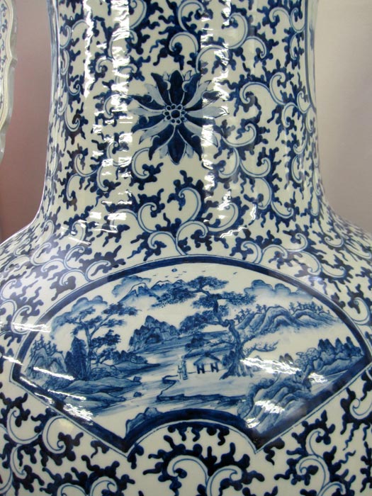 有田焼 染付花鳥図大壺 飾り壺 【商品番号m-ay002】