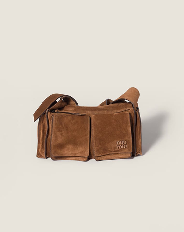Olive Green Aventure Suede Bag | Miu Miu