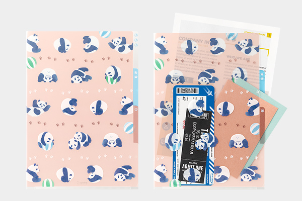 クリアファイル｜3ポケットクリアホルダー＜A4＞ パンダ柄A(35574006