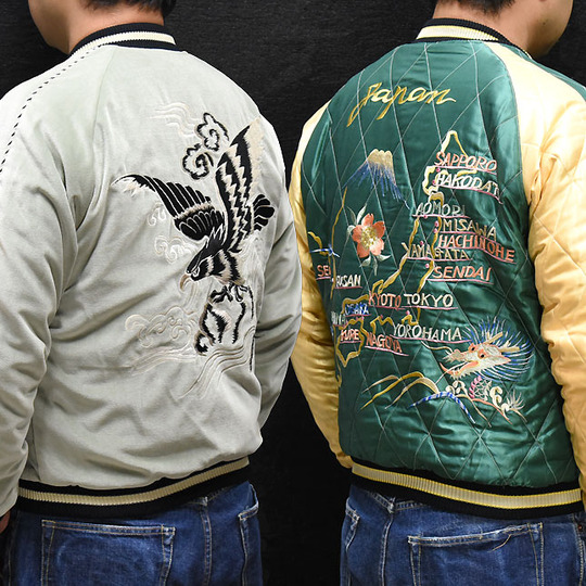 東洋スカジャン「BLACK EAGLE×JAPAN MAP」別珍スカ・NO-404/tt15544