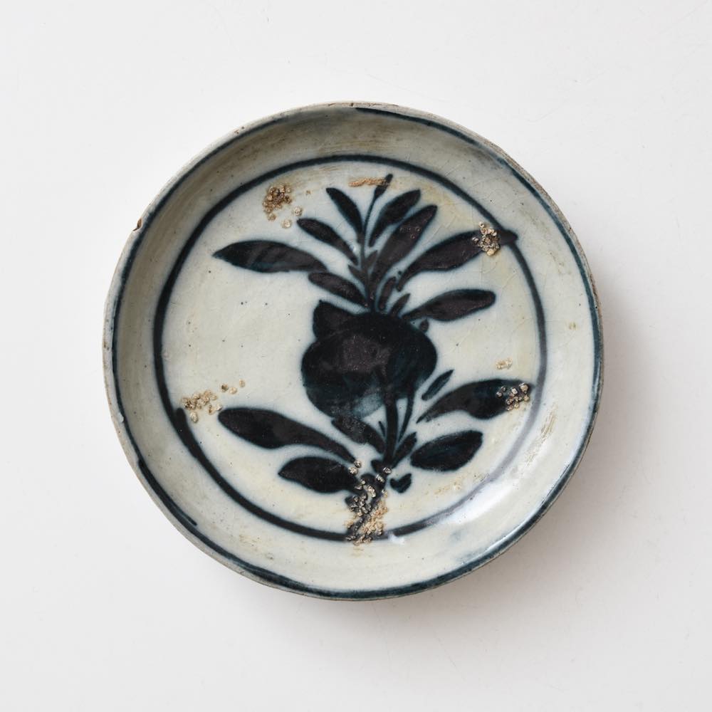 中国美術 青磁 鹿福紋 皿 φ19.5cm(K-A827) 中国美術 青磁 鹿福紋 皿