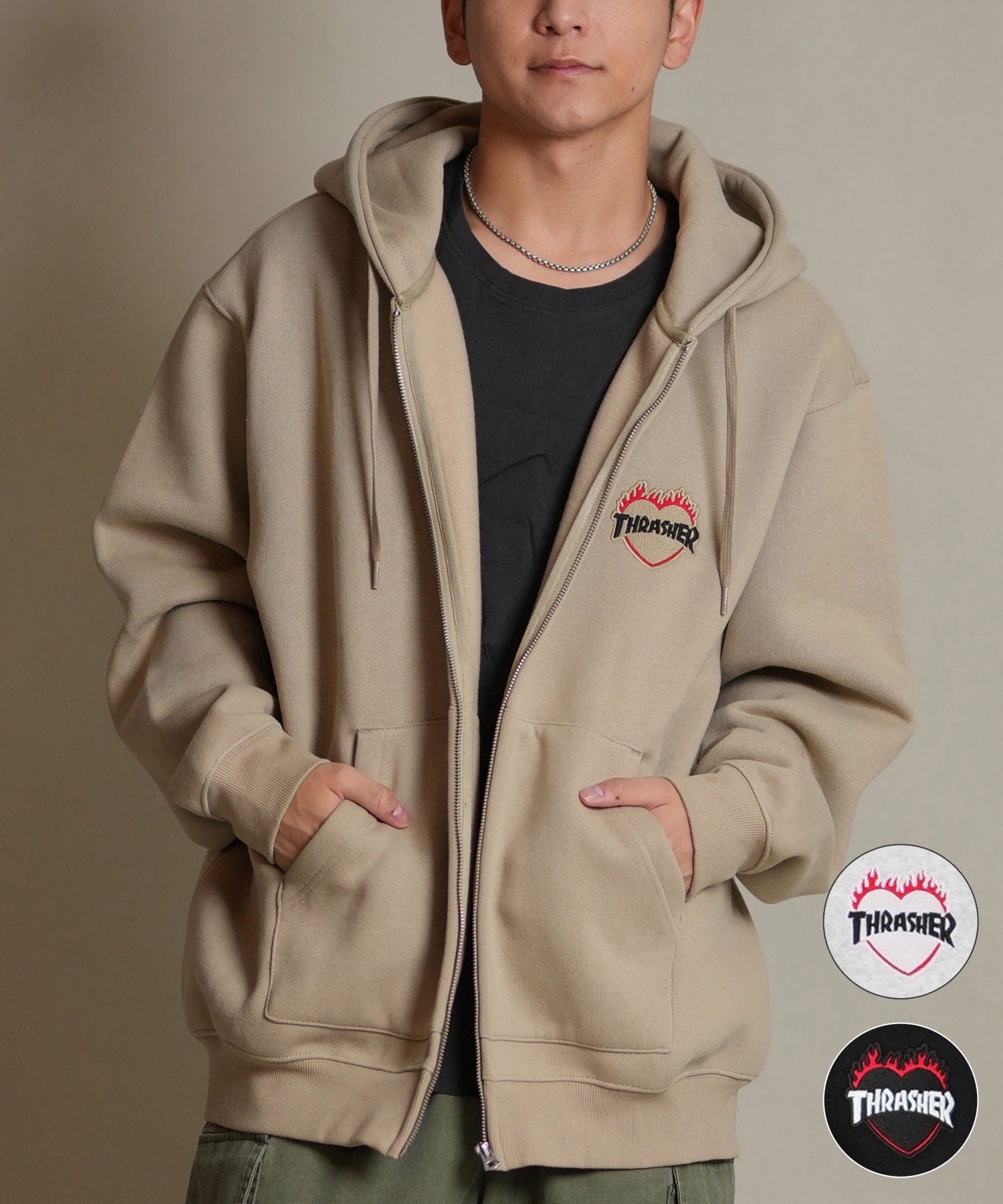 THRASHER スラッシャー ジップアップ パーカー メンズ スウェット