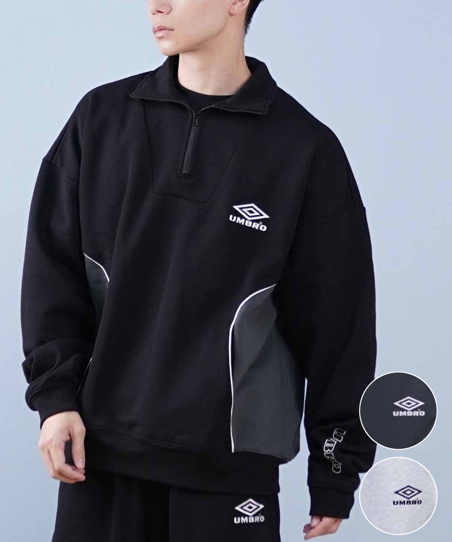 UMBRO アンブロ トレーナー ハーフジップ ユニセックス スウェット