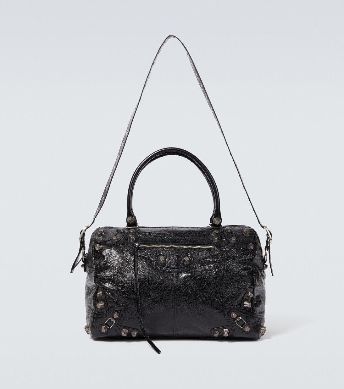 Le Cagole leather duffel bag in black - Balenciaga | Mytheresa
