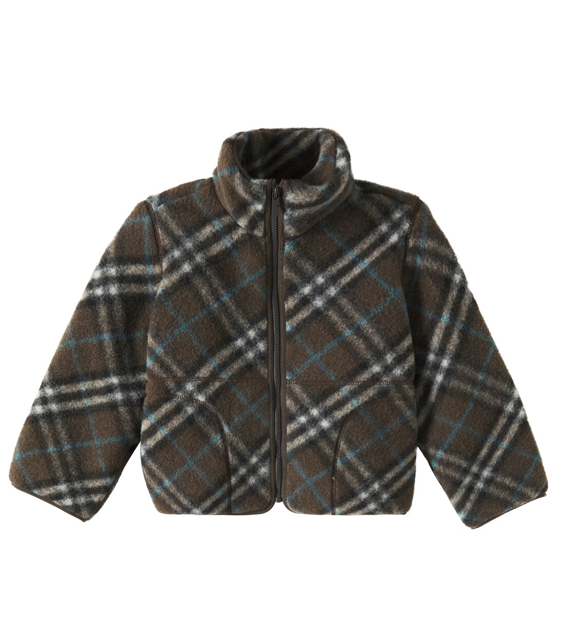 Burberry Check wool-blend fleece jacket in multicoloured