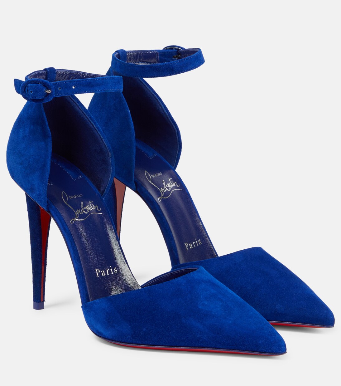 Astrida Bride 100 suede pumps in blue - Christian Louboutin