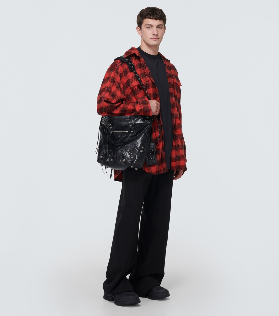 Le Cagole Medium leather tote bag in black - Balenciaga | Mytheresa