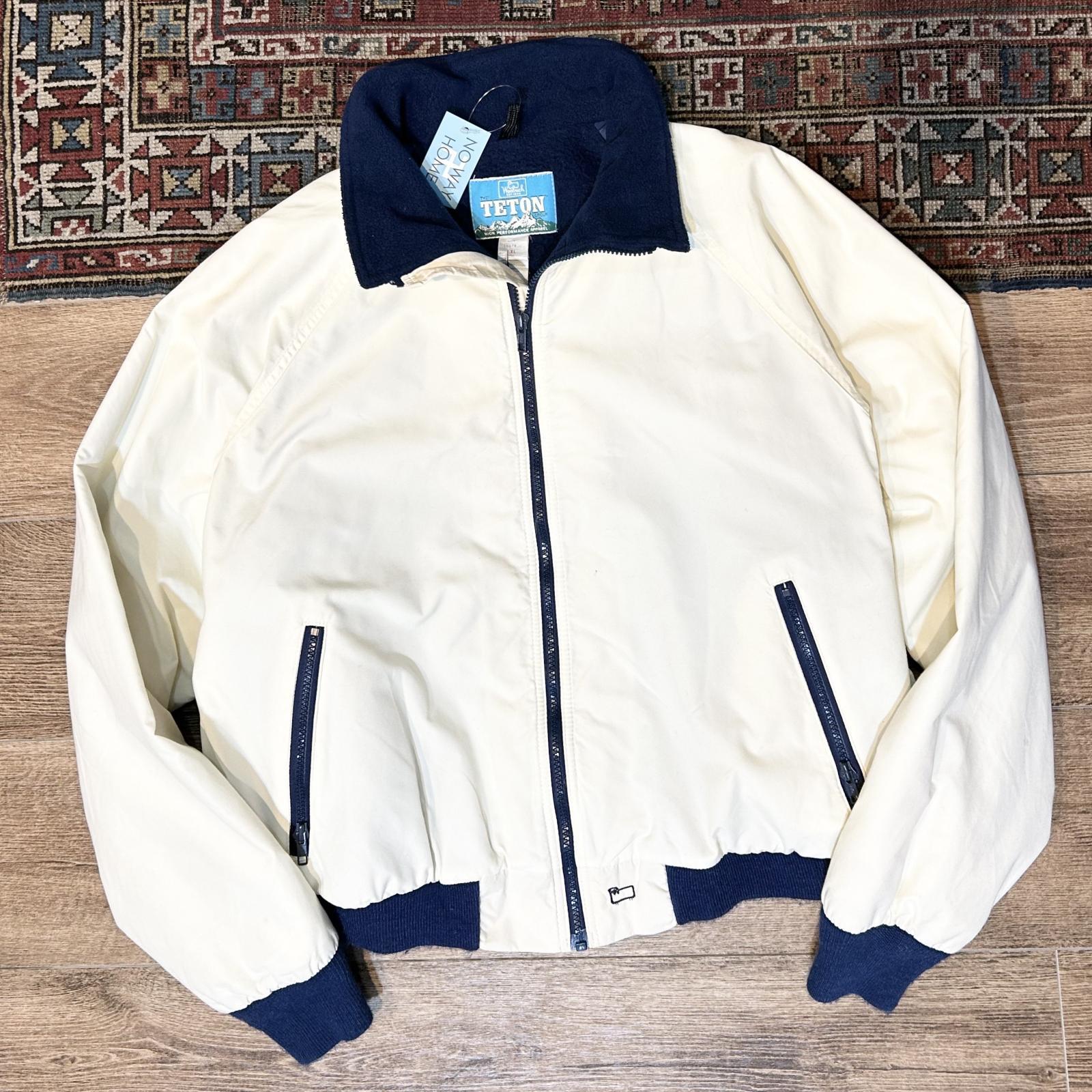80's】【USA製】【Woolrich】ウールリッチ【TETON】【生成り×紺