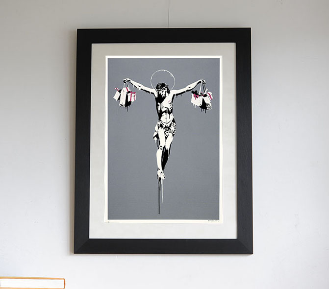 Banksy（バンクシー）- Christ with Shopping Bags サイン入りの作品を