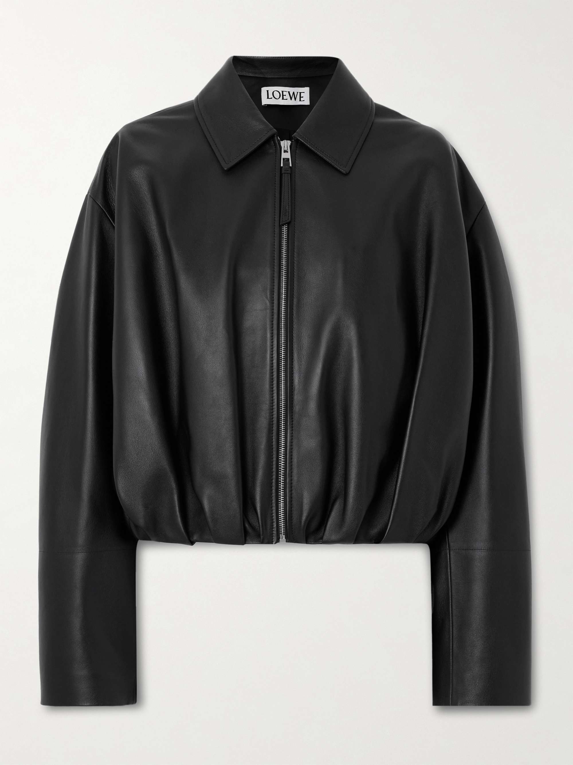 LOEWE Gathered leather jacket | NET-A-PORTER