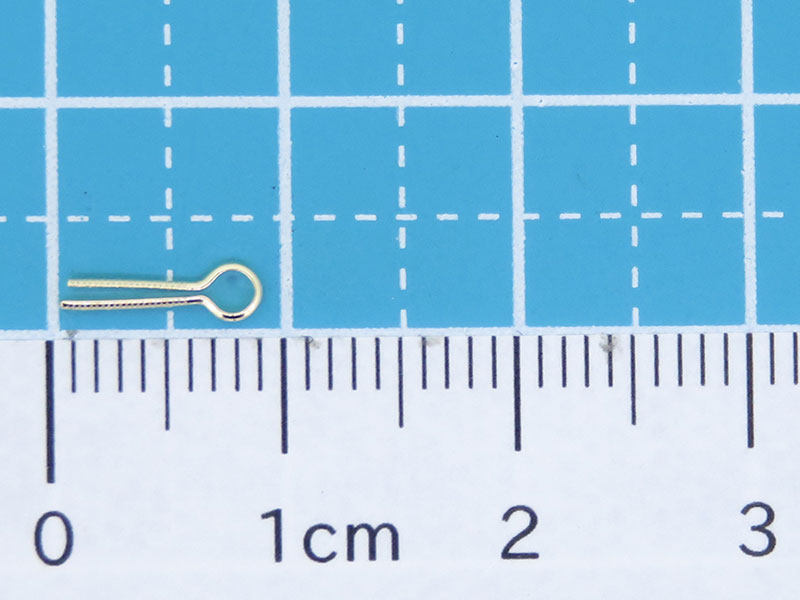 K18 割ピン 首下6mm 芯0.8X0.4: K18(18金)│アクセサリーパーツの