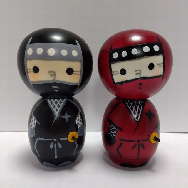 創作 田村工芸こけし 忍者 似顔絵こけし.com｜オーダーメイドこけし
