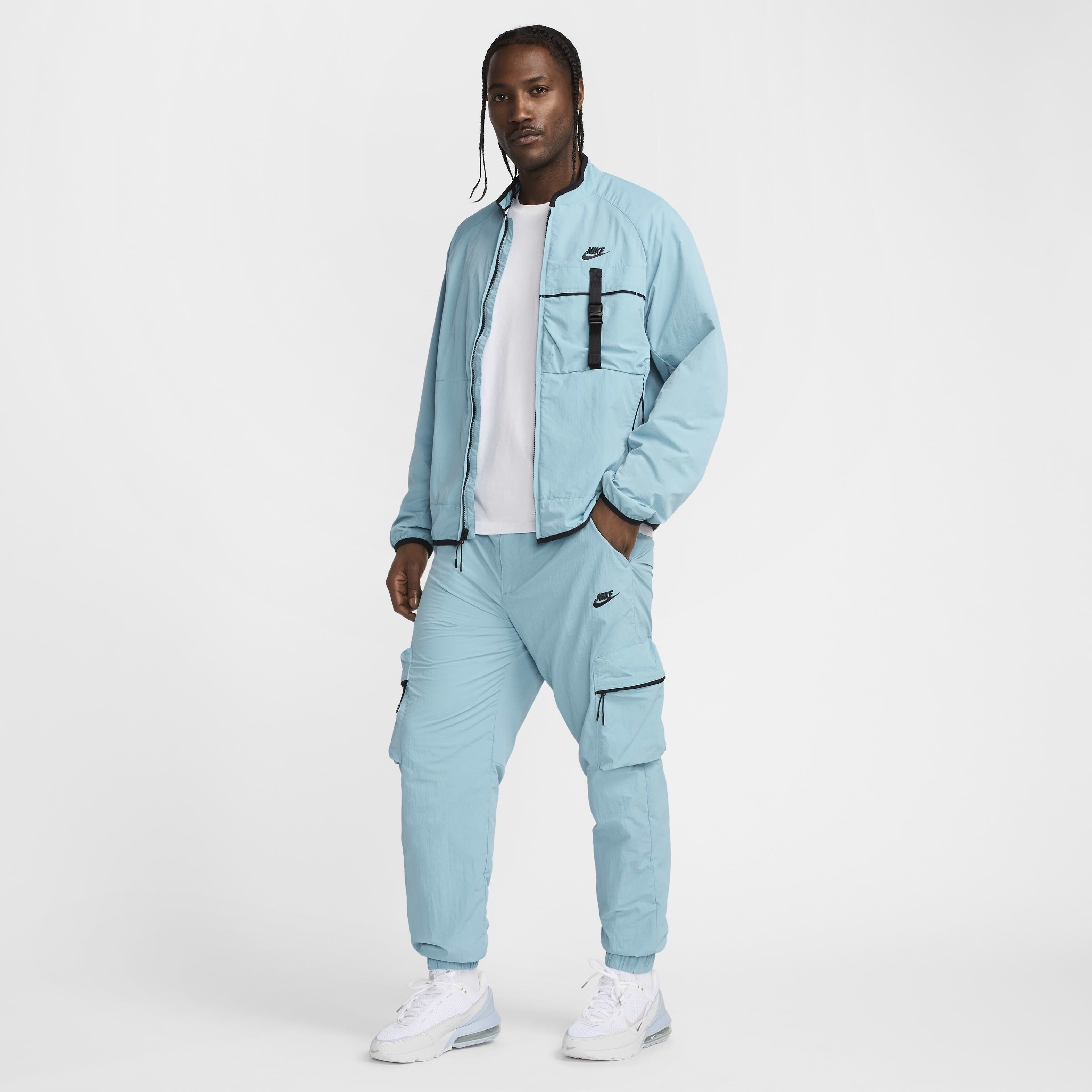 Buy Nike Tech Men's Woven Cargo Trousers - Denim Turquoise/Black