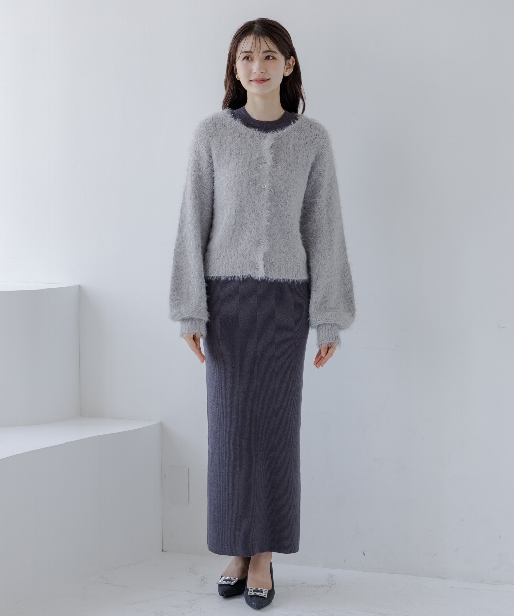 高身長 ニットセットアップ（カーディガン＋ワンピース）（トール