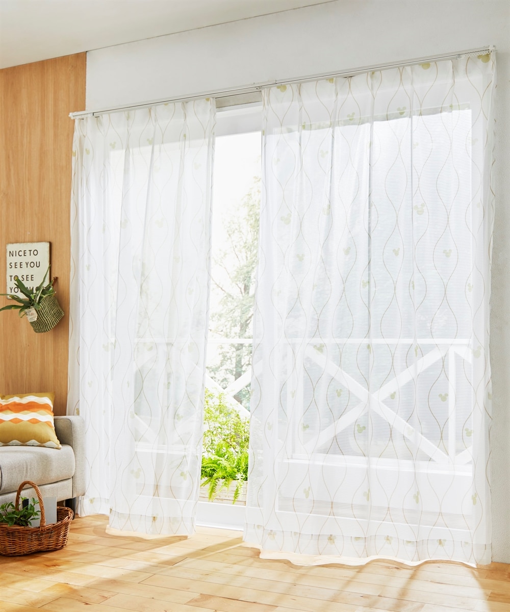 ディズニー ミッキー遮光カーテン＆レース4枚セット 通販【ニッセン】