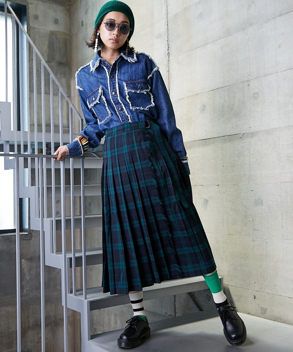 チェックプリーツロングスカート＜大きいサイズ有＞GEVS. 通販【ニッセン】