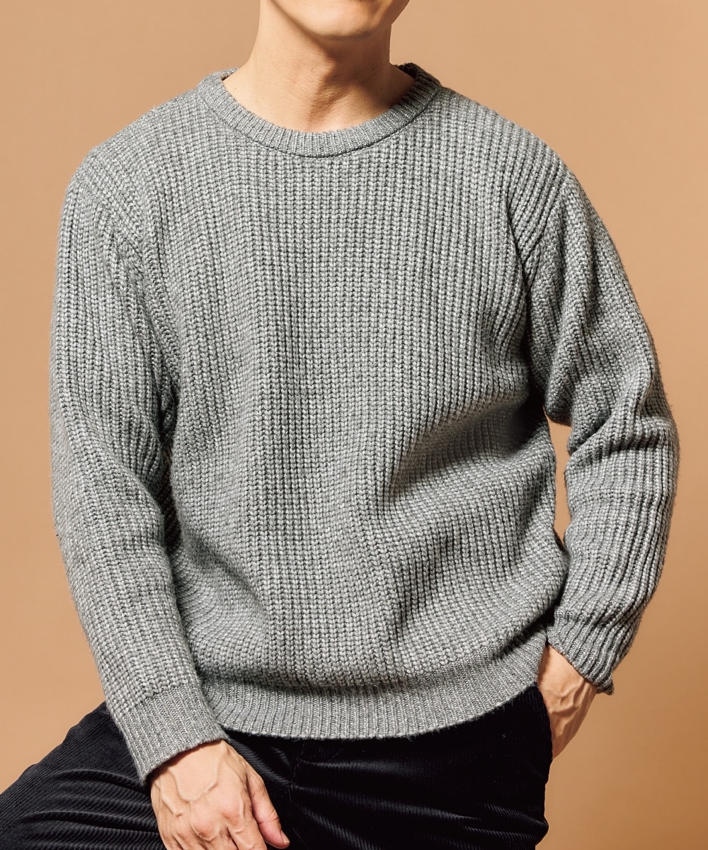 洗える畦編クルーネックセーター（5ゲージ） 通販【ニッセン】