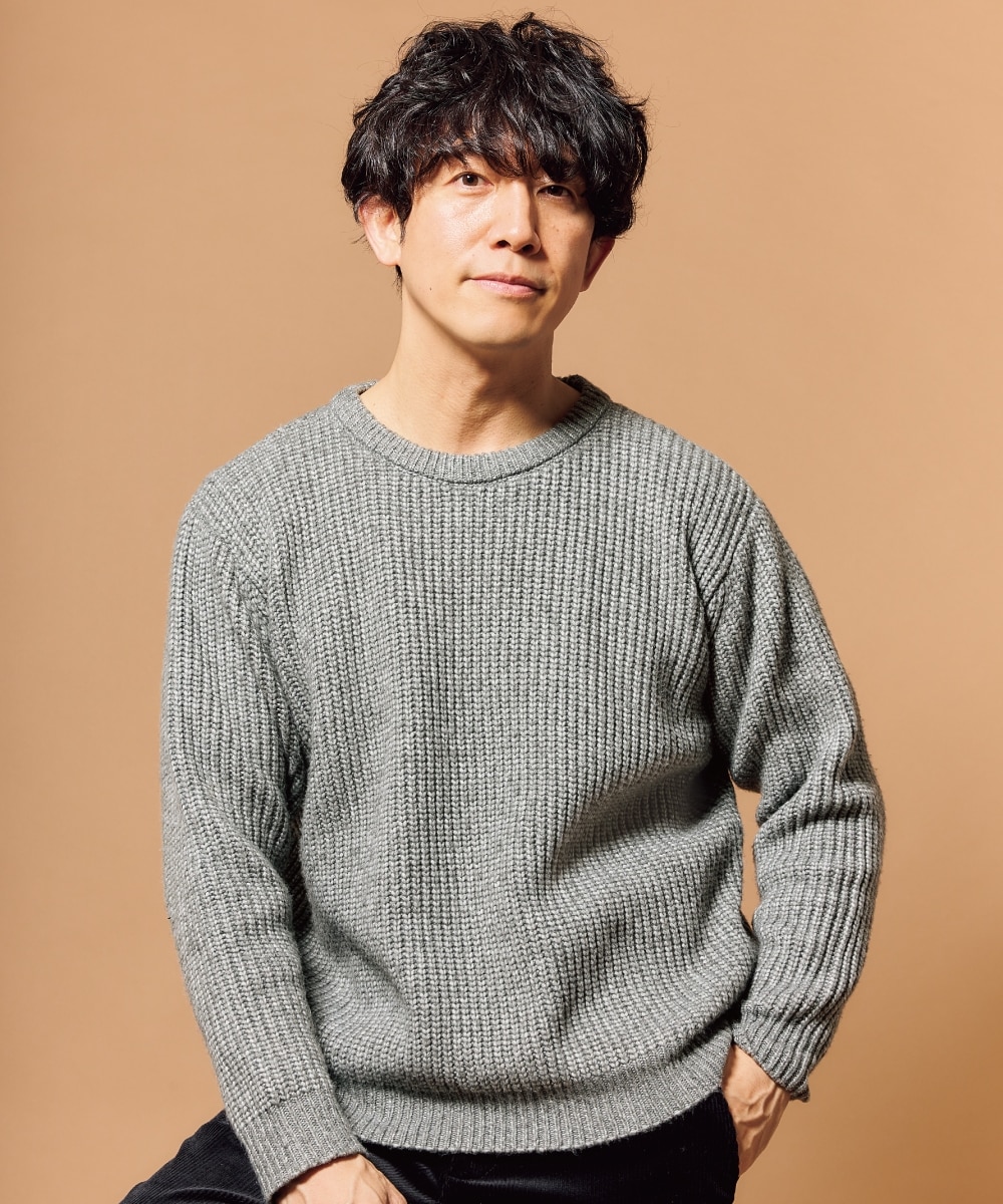 洗える畦編クルーネックセーター（5ゲージ） 通販【ニッセン】