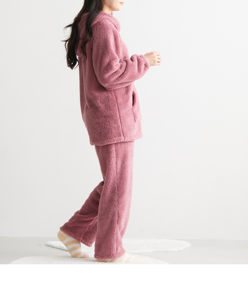 ふわぬくマイクロファー耳付きルームウェア上下セット 通販【ニッセン】