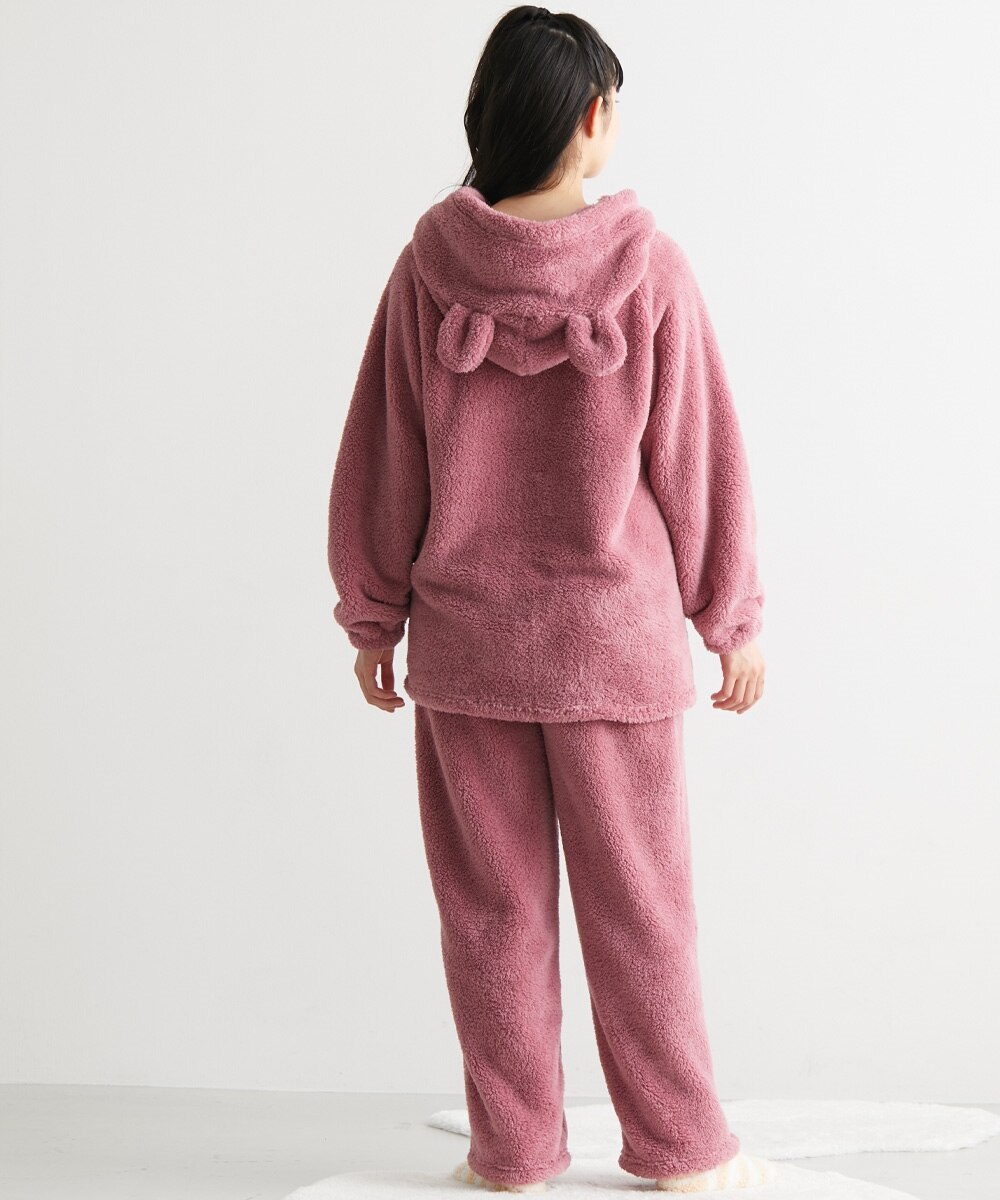 ふわぬくマイクロファー耳付きルームウェア上下セット 通販【ニッセン】