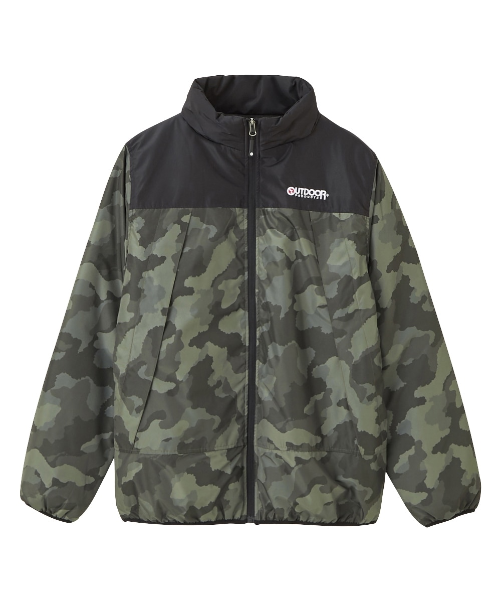 はっ水・中綿スタンドフルジップジャケット（迷彩）/アウトドア