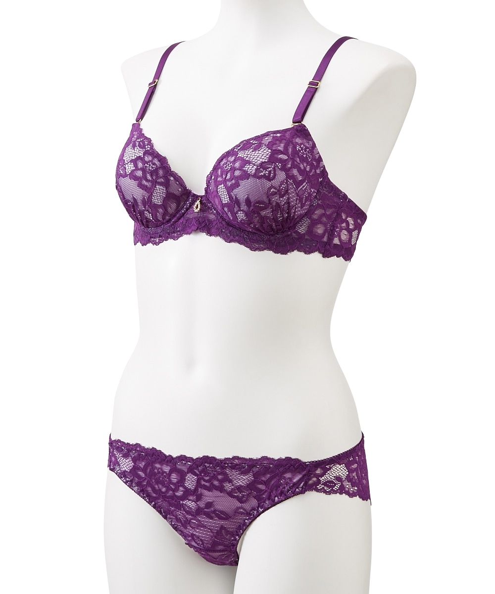 背中魅せ総レースブラジャーショーツセット 通販【ニッセン】