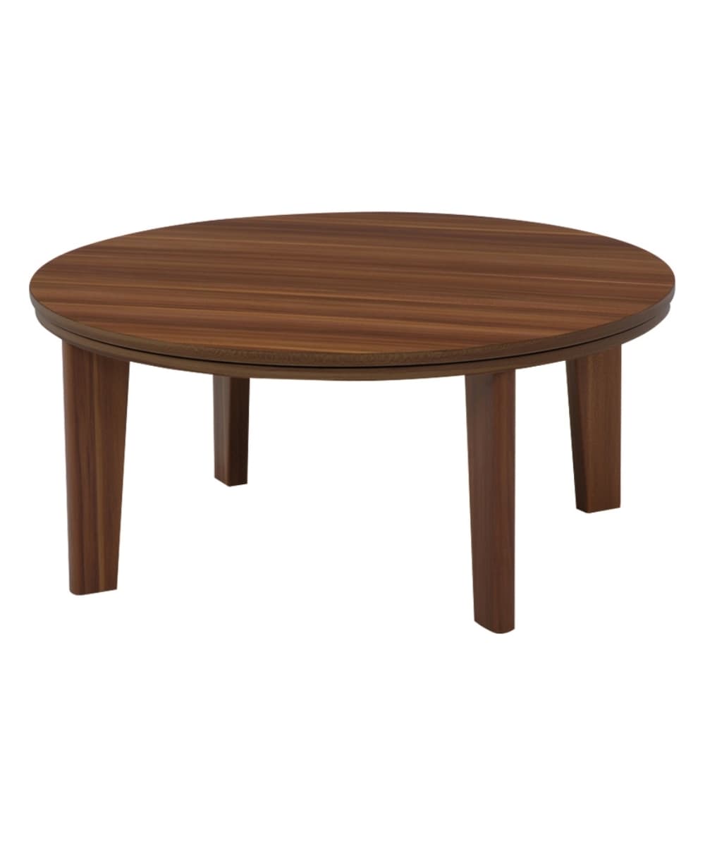 リバーシブル天板でテイスト自在！優しい印象の丸型こたつテーブル