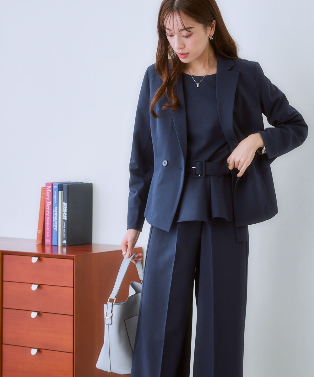 レディーススーツ】3点セットスーツ（ダブルブレストテーラード
