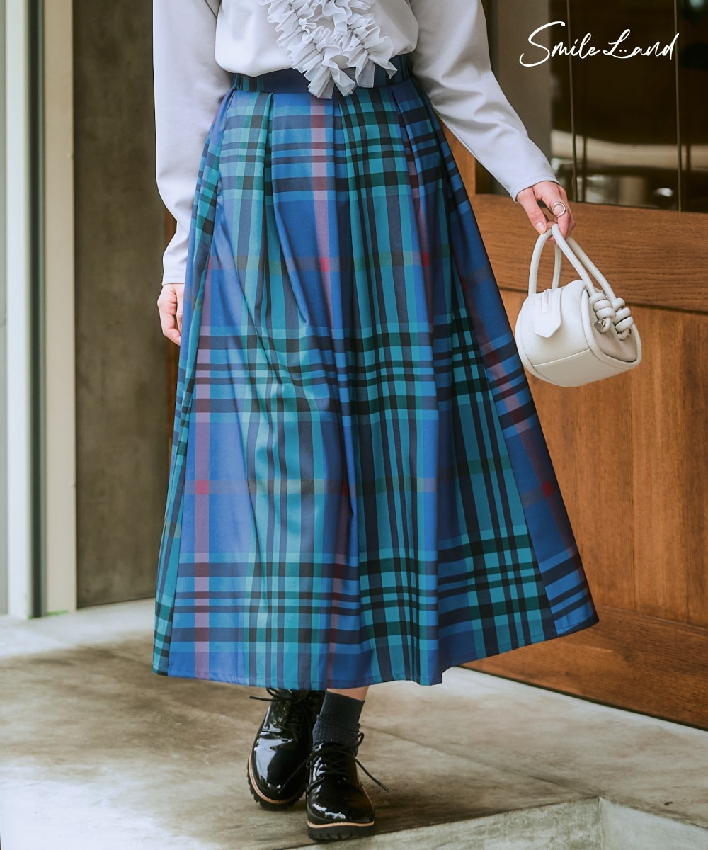 大きいサイズ＞ BIGチェック柄フレアスカート 通販【ニッセン】