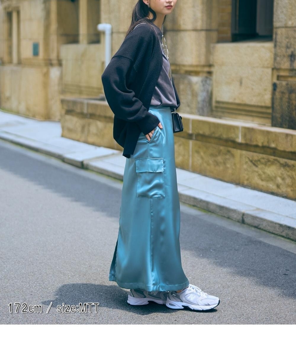 高身長 カーゴサテンロングスカート（トールサイズ）Essenave 通販