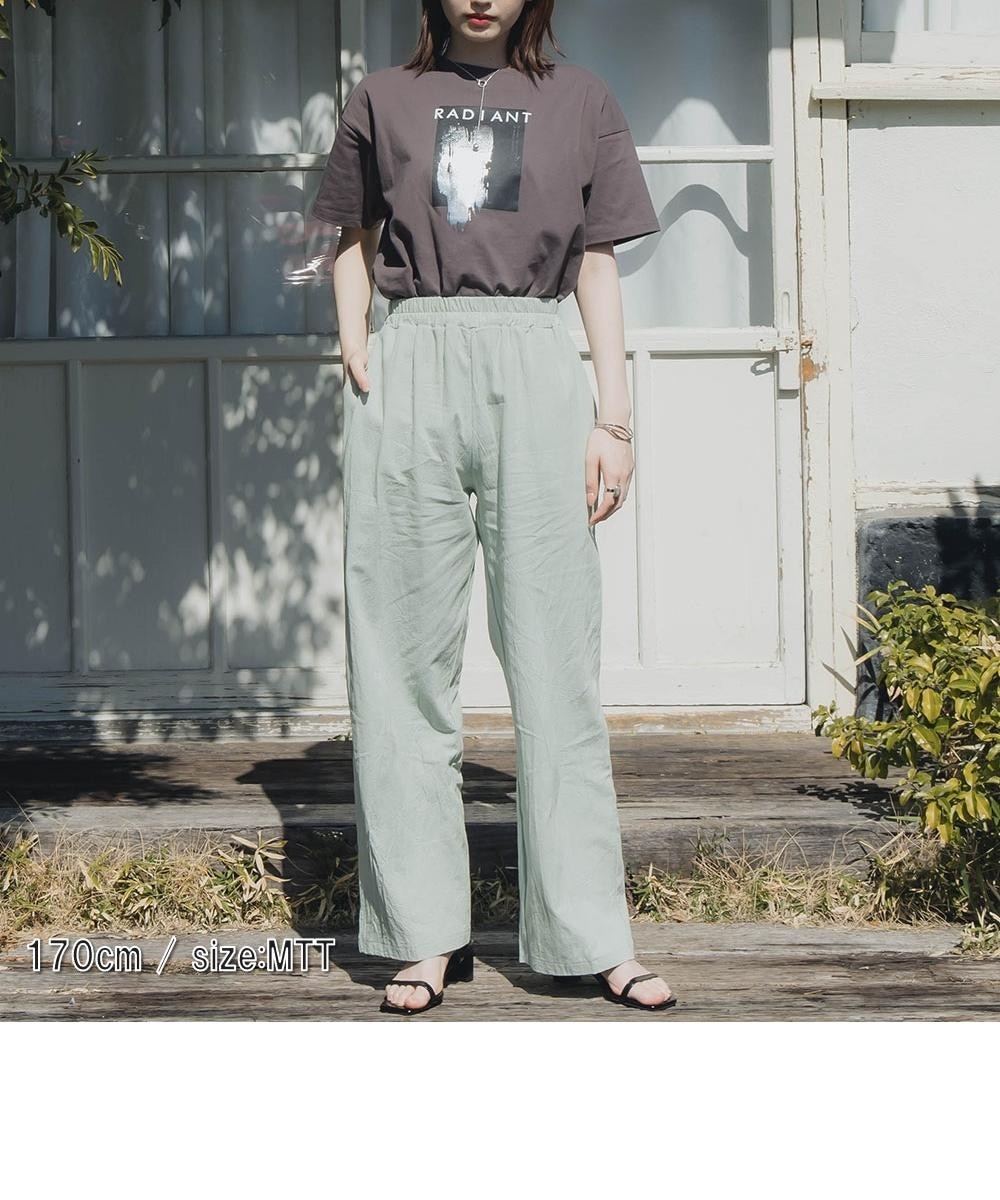 高身長 綿100％リネンライクリラックスワイドパンツ（トールサイズ