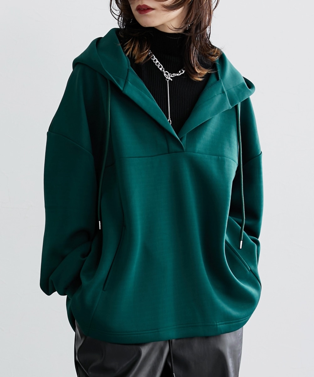 洗える】ダンボールニットフード付きパーカー［Soiunique］ 体型カバー