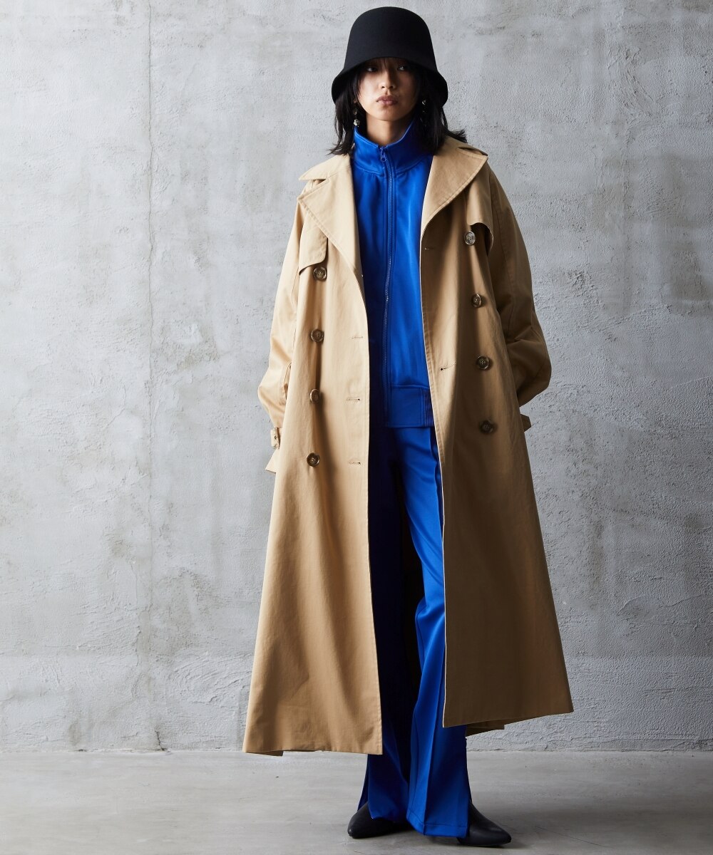 大きいサイズ オーバーシルエットロングトレンチコート GEVS. 通販