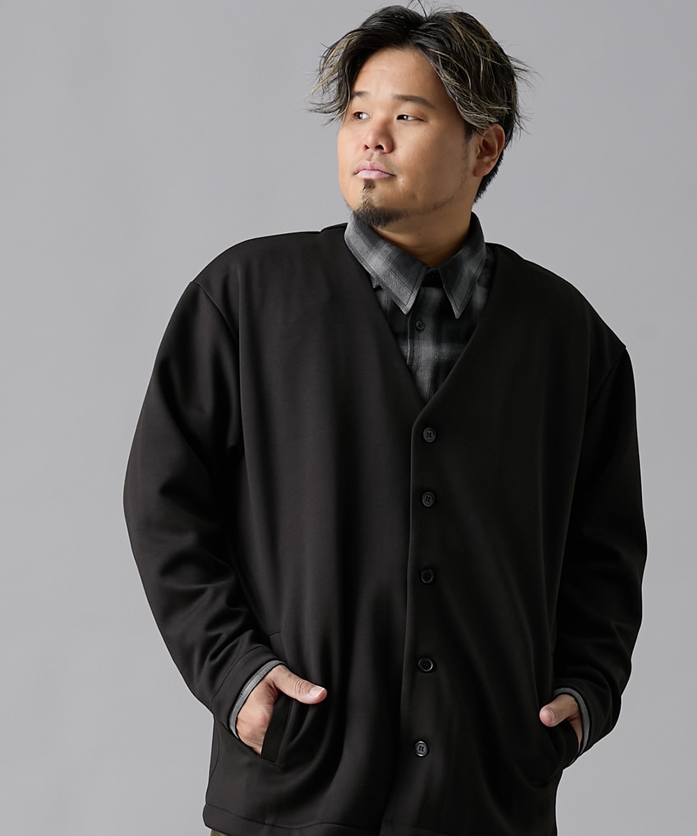 ダブルフェイスオーバーサイズカーディガン【大きいサイズ】 通販