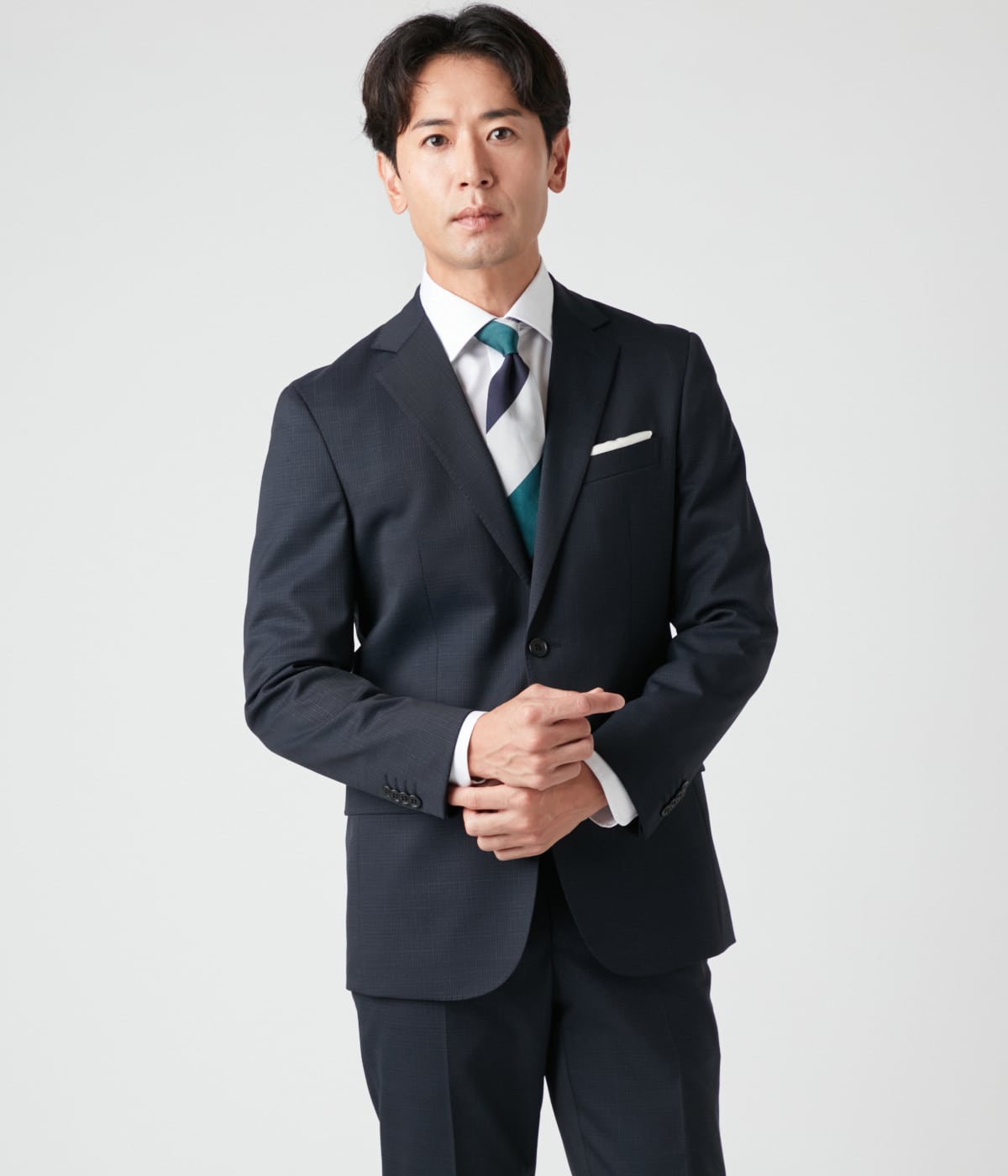 ストレッチ・防シワ】TRAVEL COMFORT ミックスチェック スーツ