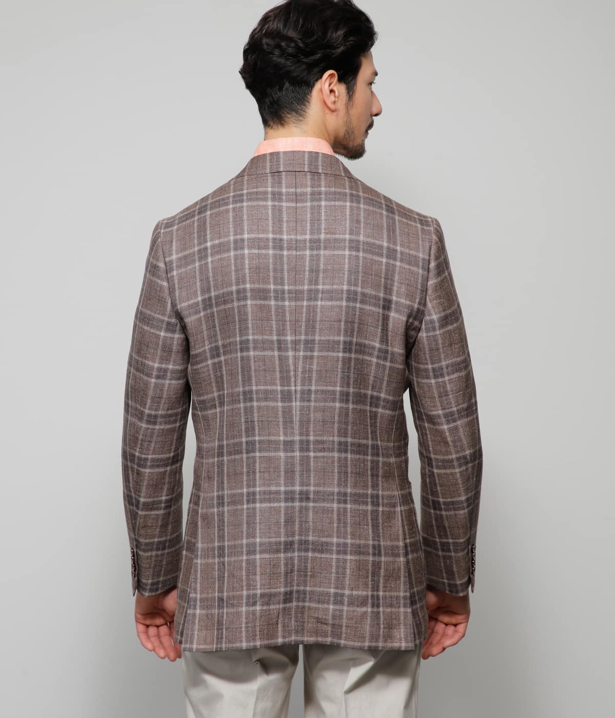 リネンウール チェック ジャケット(85192253-2024)｜ファッション通販