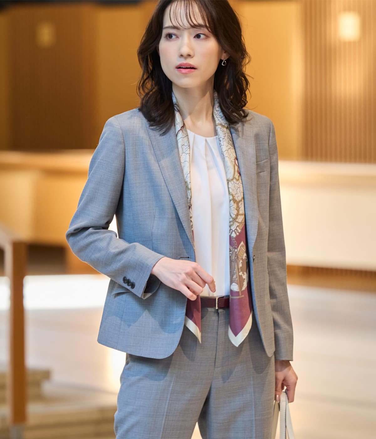 マットサテン 7分袖タックブラウス(51645114-2025)｜ファッション通販