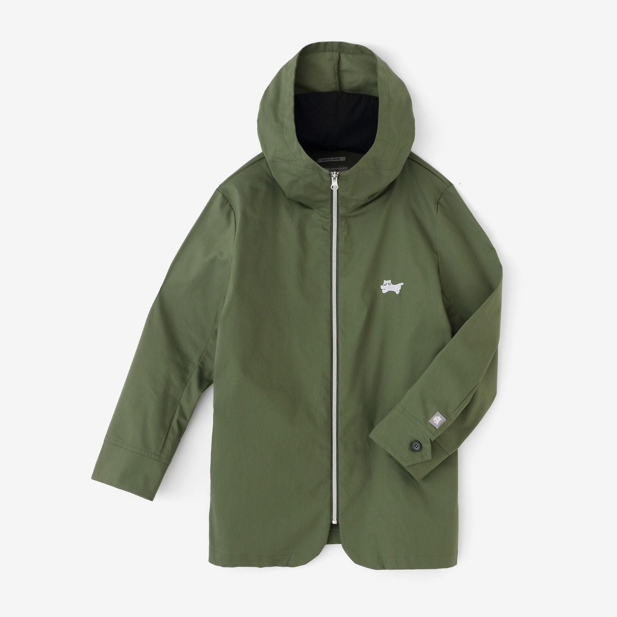 3月10日頃発送予定】ツイル ZIP UP フードジャケット／フォレストグリーン