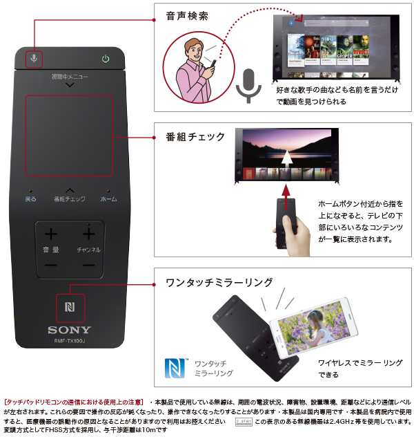 X9400Cシリーズ 特長 : リモコン | テレビ ブラビア | ソニー