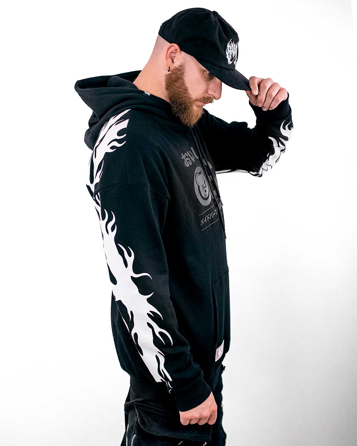 Bear Metal Over The Shoulder Goth Hoodie | Scummy Bears