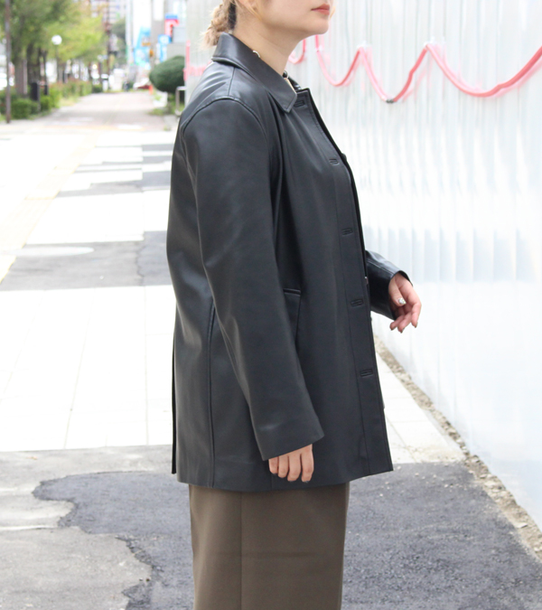 30%OFF！エコレザーステンカラージャケット Ecoleather Soutiencollar
