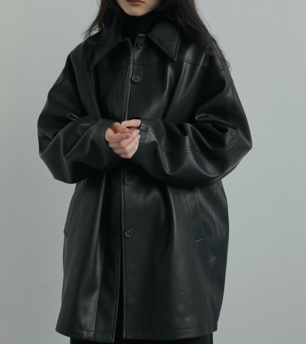 エコレザーオーバージャケット Ecoleather Over Jacket/anuke/アンヌーク