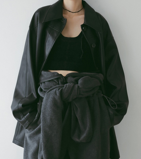 エコレザーオーバージャケット Ecoleather Over Jacket/anuke/アンヌーク