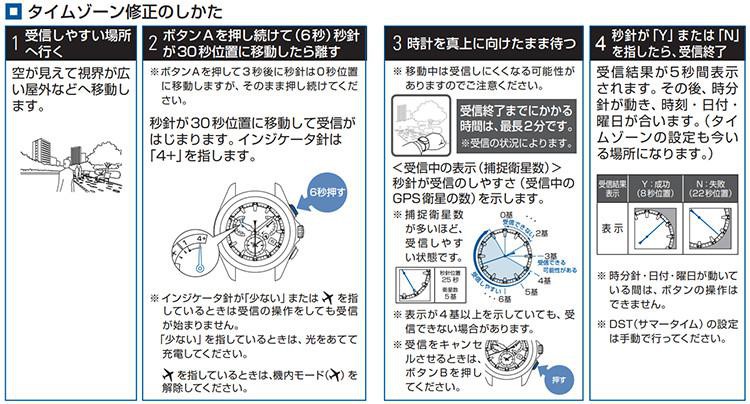 時差修正操作のご案内】海外旅行などでGPSソーラーウオッチ、ワールド