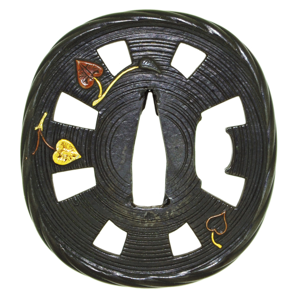 鍔 山城国住人埋忠宗之作 車透葵散図鍔(TU-010315)｜刀・日本刀の販売