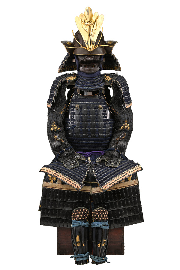 甲冑/鎧 黒刷毛目塗切付伊予札腰取二枚胴具足 銘「義宗」(BU-060123