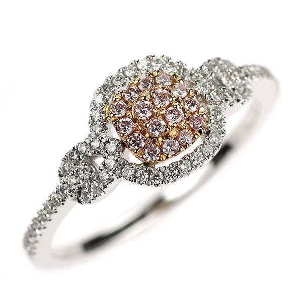 K18WG/PG 天然ピンクダイヤモンド リング 0.09ct D0.18ct — セルビー