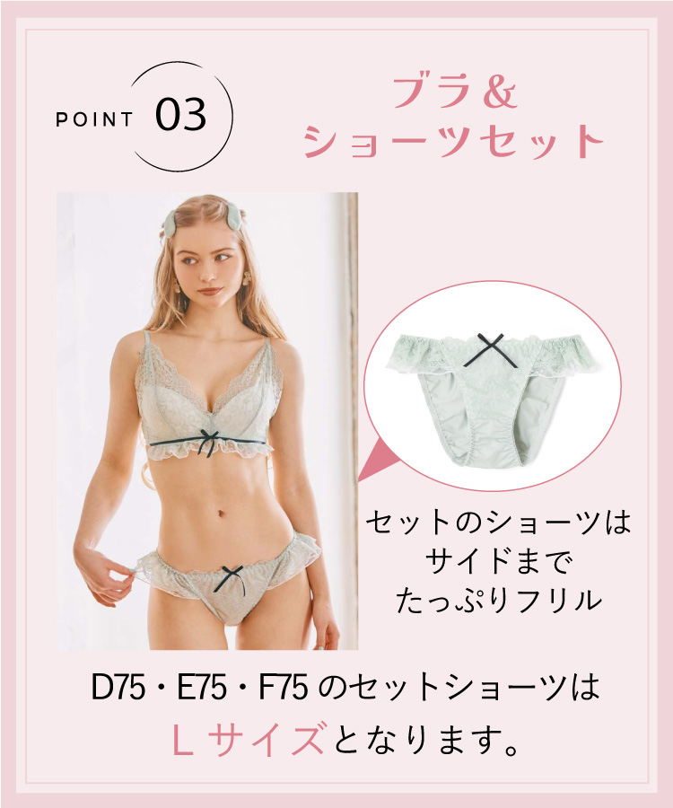 northerly】 レーシーバイカラーノンワイヤーブラセット ｜San-ai