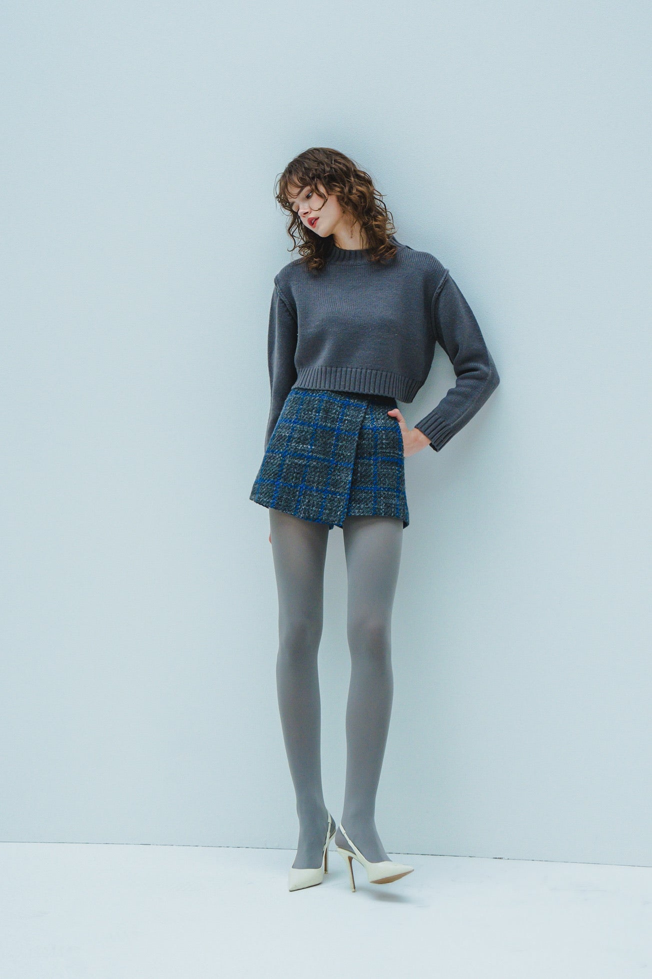 Graph check wrap culottes – shéller / シェリエ